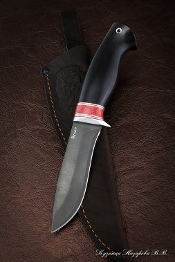Knife Gyrfalcon wootz steel black hornbeam acrylic