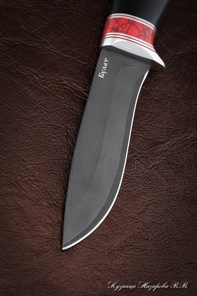 Knife Gyrfalcon wootz steel black hornbeam acrylic