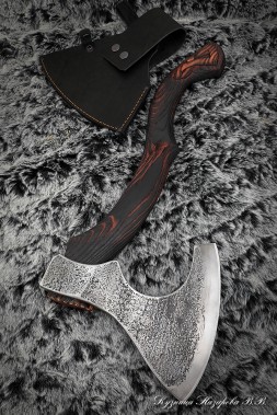 Axe 29 cooking metals: carbon+HVG ash brushed carved