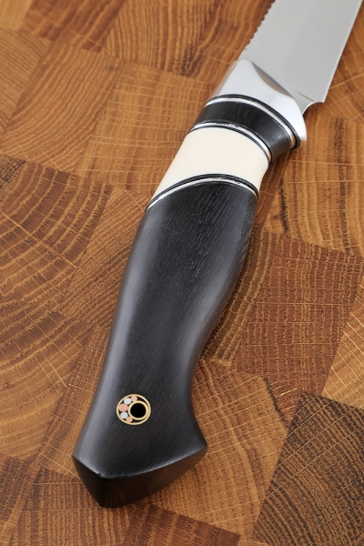 Knife Pike Elmax handle acrylic white and black hornbeam