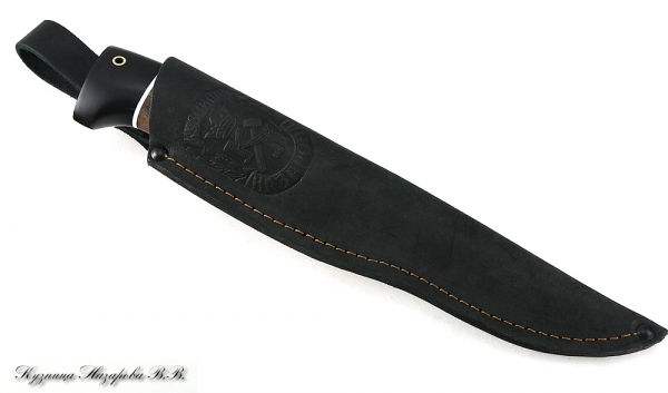 Knife Varan H12MF black hornbeam stabilized Karelian birch (brown)