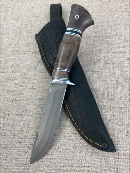 Нож Кардинал-2 булат, стабилизированная карельская береза коричневая (распродажа)