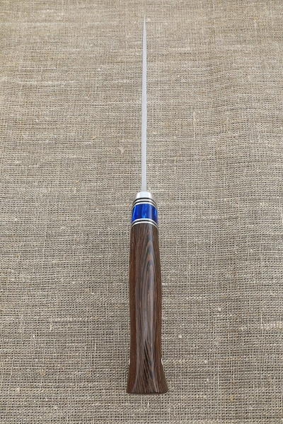 Нож Засапожный N690 рукоять акрил синий и венге 