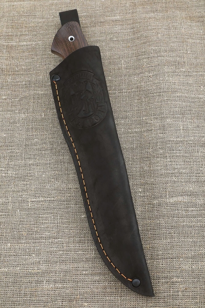 Нож Засапожный N690 рукоять акрил синий и венге 