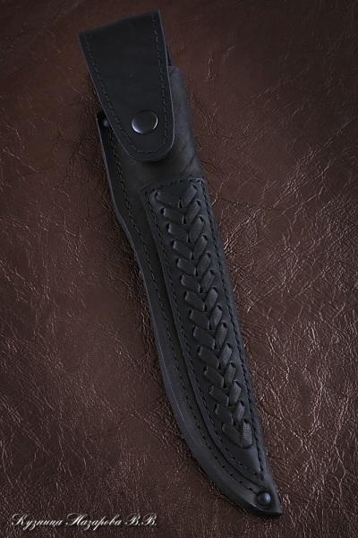 Нож Овод 2 дамаск торцевой черный граб стабилизированная карельская береза зеленая (Sicac)