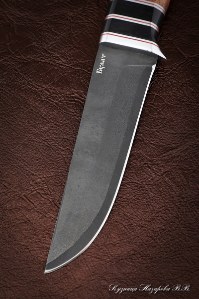 Knife Bison wootz steel bubinga black hornbeam