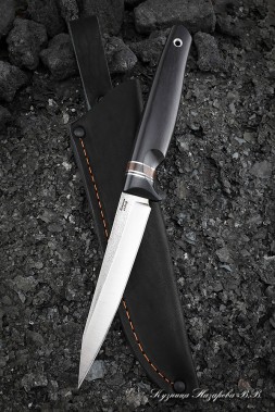 Нож Ферзь Х12МФ рукоять G10 черная, железное дерево, черный граб
