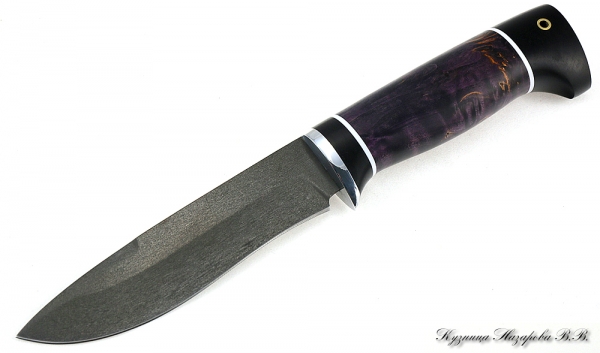Нож Варан х12мф черный граб стабилизированная карельская береза (фиолетовая)