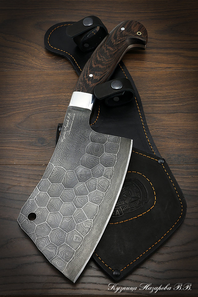 Тяпка 3 цельнометаллическая дамаск полный камень венге (надпись)