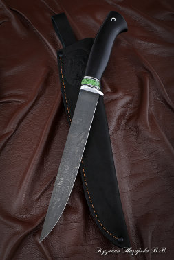 Knife Killer whale large fillet H12MF black hornbeam acrylic green