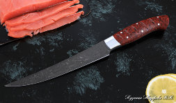 Knife Chef No. 6 steel H12MF handle acrylic red
