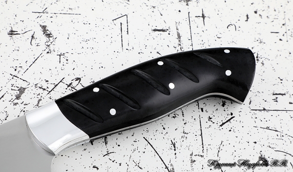 Кухонный нож Шеф № 13 сталь 95Х18 рукоять акрил черный