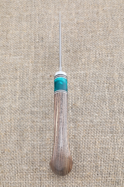 Knife Hunting Sandvik handle ash-wood stabilized brown acrylic green