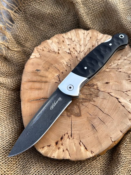 Складной нож "Сова" сталь х12мф , накладки черный граб (распродажа)