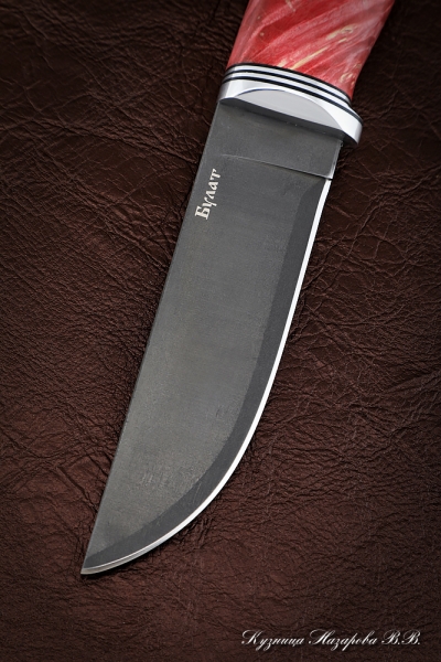 Нож Беркут 2 сталь булат рукоять карельская береза красная