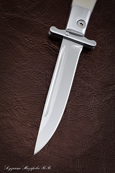 NKVD knife folding steel 95h18 lining acrylic white