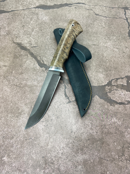 Нож Овод Х12МФ рукоять карельская береза зелено-коричневая (Распродажа)
