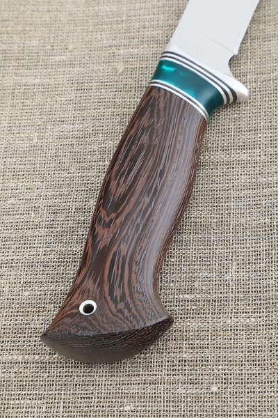 Нож Ангара сталь N690 рукоять акрил зеленый и венге