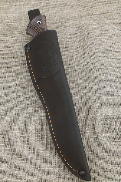 Нож Ангара сталь N690 рукоять акрил зеленый и венге