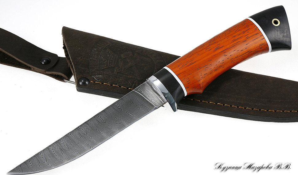 Нож Кардинал дамаск черный граб падук