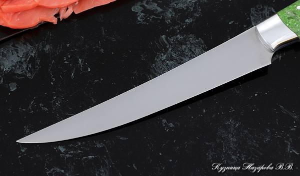 Knife Chef No. 6 steel 95h18 handle acrylic green