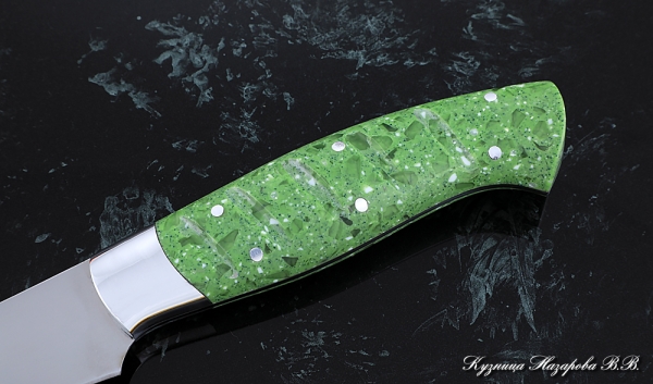 Нож Шеф № 6 сталь 95Х18 рукоять акрил зеленый