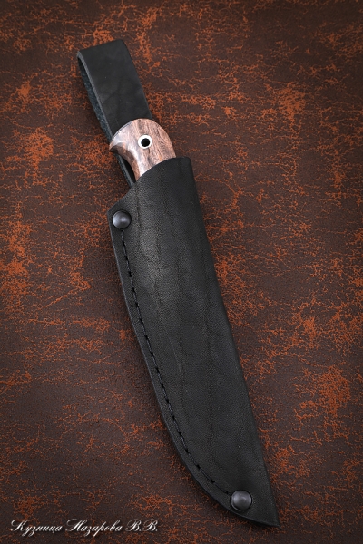Knife Kid-2, H12MF, handle Karelian birch brown, acrylic green