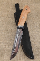 Knife Gadfly 2 Damascus with a dale laminated with bluing Karelian birch