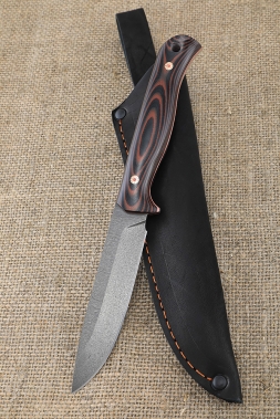 Knife Hunter-2 all-metal steel x12mf, handle mikarta red