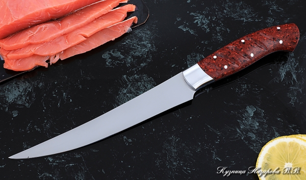 Knife Chef No. 6 steel 95h18 handle acrylic red