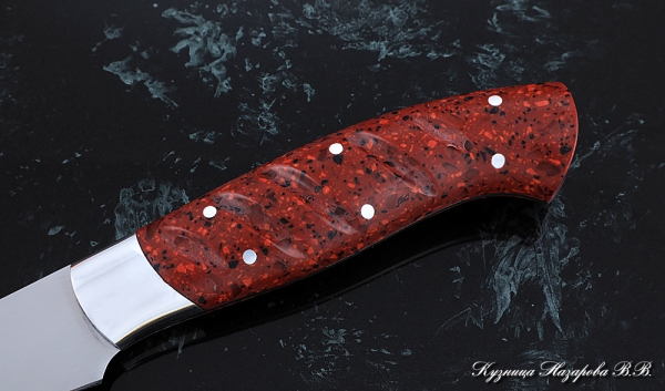 Knife Chef No. 6 steel 95h18 handle acrylic red