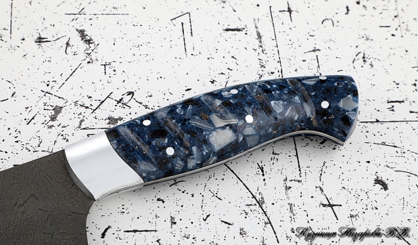 Knife Chef No. 13 steel H12MF handle acrylic blue