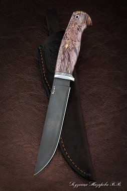 Knife Zasapozhny steel Wootz steel handle Karelian birch purple