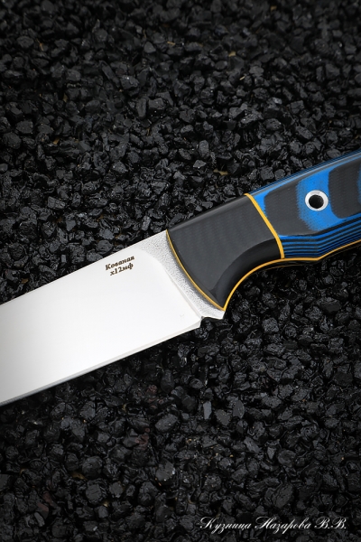 Knife No.33 H12MF CM mikarta blue + black