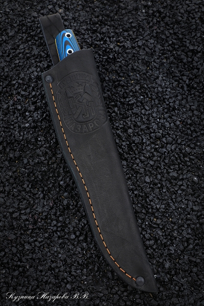 Нож №33 Х12МФ ЦМ микарта синяя + черная