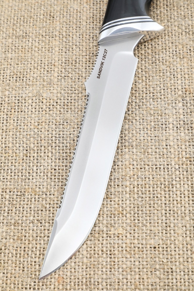 Knife Rybak 2 Sandvik handle ash-tree stabilized blue acrylic black