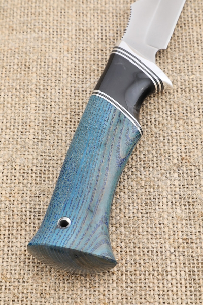 Нож Рыбак 2 Sandvik рукоять ясень стабилизированный синий акрил черный