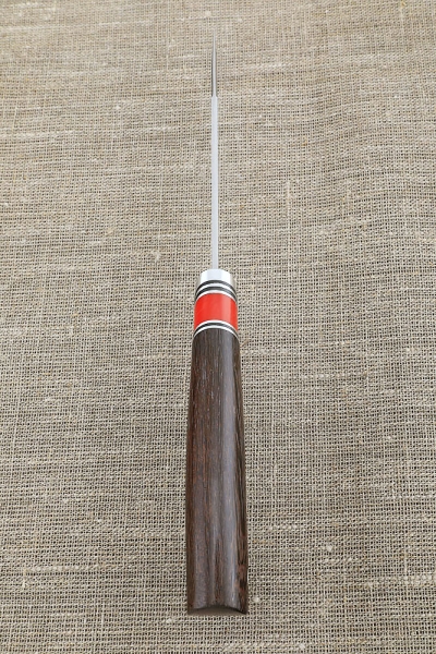 Нож Сокол сталь N690 рукоять акрил красный и венге 