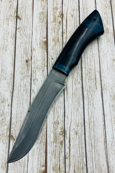 Нож "Спецназ" сталь ХВ5, рукоять черный граб и карельская береза синяя (распродажа) 