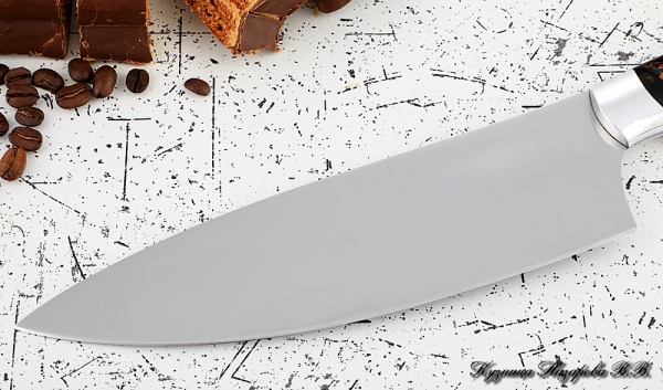 Кухонный нож Шеф № 13 сталь 95Х18 рукоять акрил коричневый