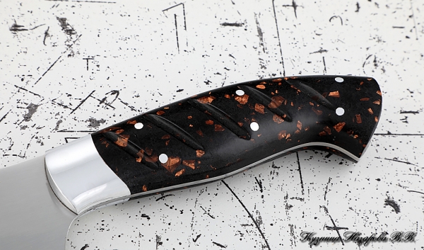 Knife Chef No. 13 steel 95h18 handle acrylic brown
