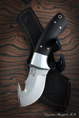 Skinning knife-2 S390 all-metal black hornbeam