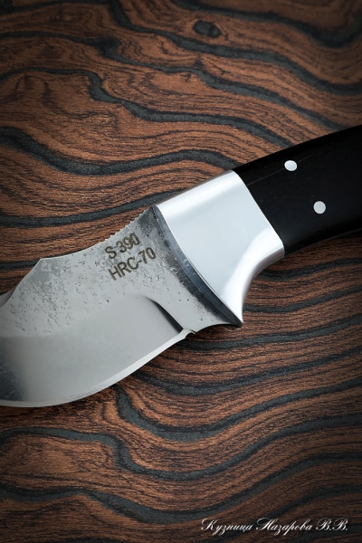 Нож Шкуросъемный-2 S390 цельнометаллический черный граб