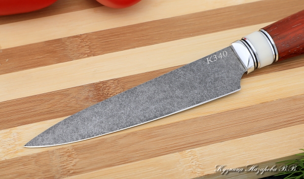 Кухонный нож Шеф № 2 сталь К340 рукоять падук акрил белый