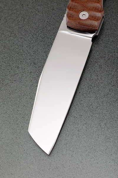 Folding knife Tor steel Elmax lining textolite carved + AUS8 (bearings, clip)