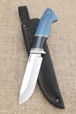 Нож Странник Sandvik рукоять ясень стабилизированный синий акрил черный