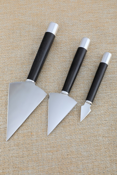 Set of knives for prosphora (copy) steel x12nf handle black hornbeam (NEW)