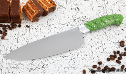 Knife Chef No. 13 steel 95h18 handle acrylic green