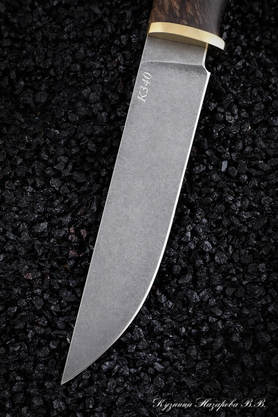 Knife Zasapozhny K340 black hornbeam stabilized Karelian birch (Sicac)  