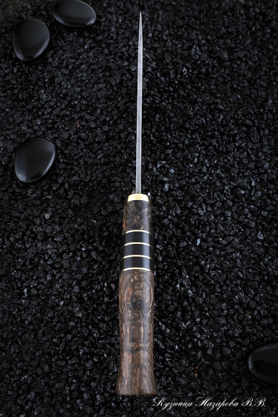 Knife Zasapozhny K340 black hornbeam stabilized Karelian birch (Sicac)  